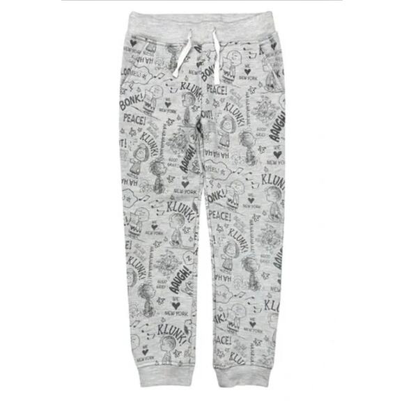 NEW Appaman X Peanuts Kids Girl's GRAY JOGGER SWEATPANTS Sz 4T SPARKLE CLOUD NWT - Picture 1 of 2